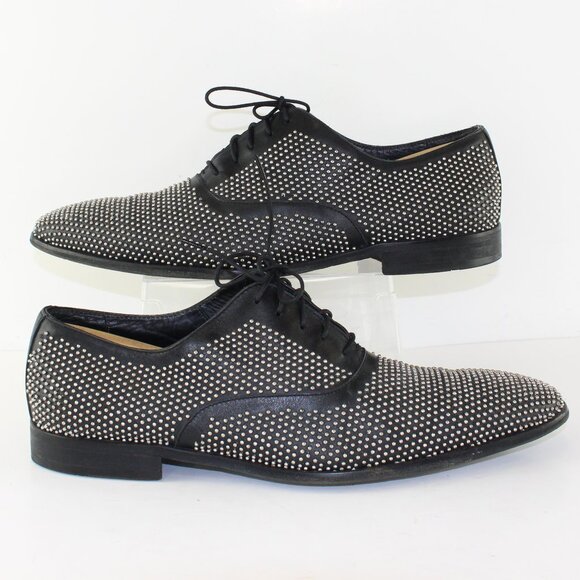 Rare Hugo Boss Silver Studded Leather Oxford Dress Shoes Mens (US 9.5/EU 43.5) - Picture 3 of 11